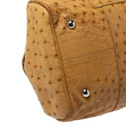 Pre Owned Balenciaga Cream Ostrich Whistle Satchel