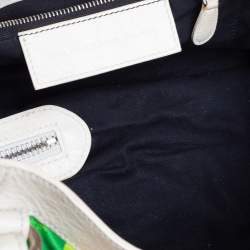 مملوكة مسبقًا Balenciaga Light Beige Floral Print Satin and Leather GSH City Bag