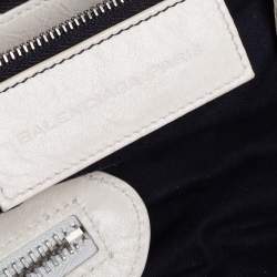 مملوكة مسبقًا Balenciaga Light Beige Floral Print Satin and Leather GSH City Bag