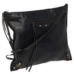 Pre Owned Balenciaga Bleu Obscur Leather Milkyway Papier Messenger Bag