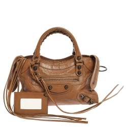 Balenciaga Brown Leather Mini Classic City Bag | TLC