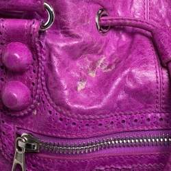 Pre Owned حقيبة هوبو بالنسياغا جي أس أتش بومبون جلد وردي 