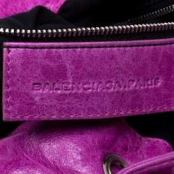 Pre Owned حقيبة هوبو بالنسياغا جي أس أتش بومبون جلد وردي 