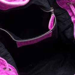 Pre Owned حقيبة هوبو بالنسياغا جي أس أتش بومبون  جلد وردي 