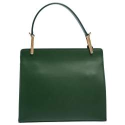 مملوكة مسبقًا Balenciaga Green Leather Le Dix Cartable Top Handle Bag