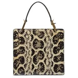 Pre Owned Balenciaga Cream Python Le Dix Cartable S Top Handle Bag