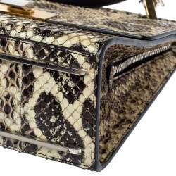 Pre Owned Balenciaga Cream Python Le Dix Cartable S Top Handle Bag