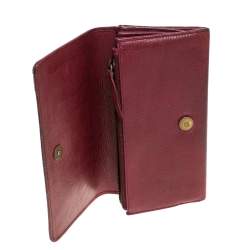 Pre Owned Balenciaga Bordeaux Leather City Wallet
