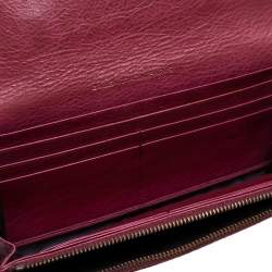 Pre Owned Balenciaga Bordeaux Leather City Wallet