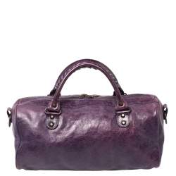 Pre Owned Balenciaga Raisin Leather RH Twiggy Satchel