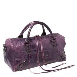 Pre Owned Balenciaga Raisin Leather RH Twiggy Satchel