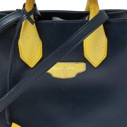 Pre Owned حقيبة يد توتس بالنسياغا ميني أول أفترنون جلد سحلية وجلد أصفر/أزرق