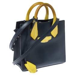 Pre Owned حقيبة يد توتس بالنسياغا ميني أول أفترنون جلد سحلية وجلد أصفر/أزرق