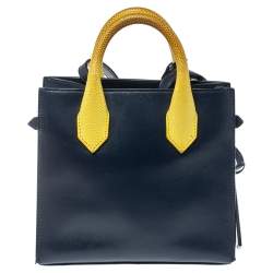 Pre Owned حقيبة يد توتس بالنسياغا ميني أول أفترنون جلد سحلية وجلد أصفر/أزرق