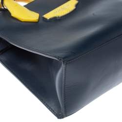 Pre Owned حقيبة يد توتس بالنسياغا ميني أول أفترنون جلد سحلية وجلد أصفر/أزرق