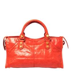 Pre Owned Balenciaga Rouge Leather GGH Part Time Tote