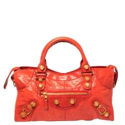 Pre Owned Balenciaga Rouge Leather GGH Part Time Tote