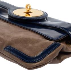 Pre Owned Balenciaga Beige/Blue Leather Luna Clutch