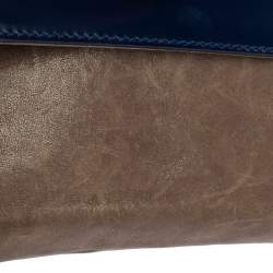 Pre Owned Balenciaga Beige/Blue Leather Luna Clutch