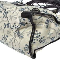 Pre Owned حقيبة يد بالنسياغا أر أتش ورك جلد و كانفاس مطبوع مورد ثلاثي اللون 