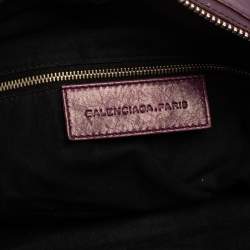 Pre Owned Balenciaga Raisin Lambskin Leather SGH Midday Tote