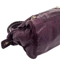 Pre Owned Balenciaga Raisin Lambskin Leather SGH Midday Tote