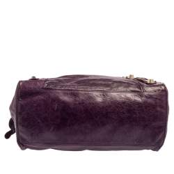 Pre Owned Balenciaga Raisin Lambskin Leather SGH Midday Tote
