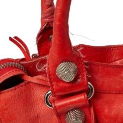 Pre Owned Balenciaga Rogue Vermillon Leather GSH City Tote