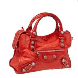 Pre Owned Balenciaga Rogue Vermillon Leather GSH City Tote