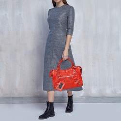 Pre Owned Balenciaga Rogue Vermillon Leather GSH City Tote