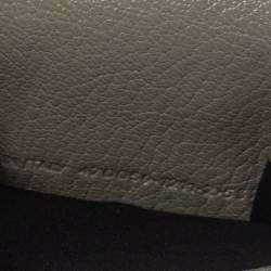 Pre Owned Balenciaga Gris Taupe Leather Mini Metallic Edge Wallet