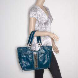 مملوكة مسبقًا Balenciaga Blue Lambskin Sac Clous