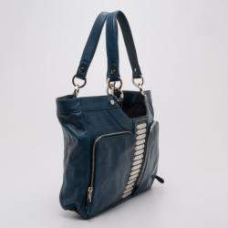 مملوكة مسبقًا Balenciaga Blue Lambskin Sac Clous