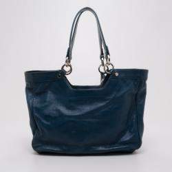 مملوكة مسبقًا Balenciaga Blue Lambskin Sac Clous