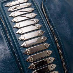 مملوكة مسبقًا Balenciaga Blue Lambskin Sac Clous