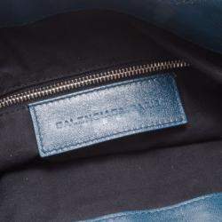 مملوكة مسبقًا Balenciaga Blue Lambskin Sac Clous