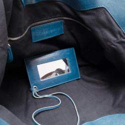 مملوكة مسبقًا Balenciaga Blue Lambskin Sac Clous