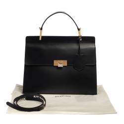 Pre Owned Balenciaga Black Leather Le Dix Cartable Top Handle Bag
