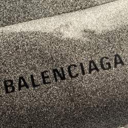 Pre Owned Balenciaga Metallic Glitter Patent Leather Everyday Card Holder 