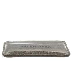 Pre Owned Balenciaga Metallic Glitter Patent Leather Everyday Card Holder 