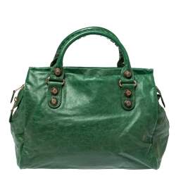 Pre Owned Balenciaga Pommier Leather GGH Midday Bag