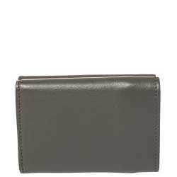 Pre Owned Balenciaga Gris Pyrite Leather Mini Papier Wallet