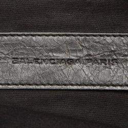 Pre Owned Balenciaga Black Motocross Classic Clip L Leather Clutch Bag