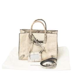 Pre Owned حقيبة بالنسياغا بابييه إيه 6 جلد ثعبان كريمي