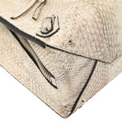 Pre Owned حقيبة بالنسياغا بابييه إيه 6 جلد ثعبان كريمي