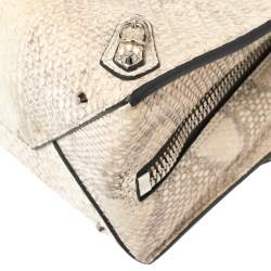 Pre Owned حقيبة بالنسياغا بابييه إيه 6 جلد ثعبان كريمي