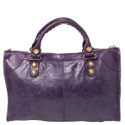 Pre Owned Balenciaga Raisin Leather GGH Work Tote