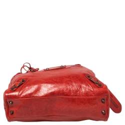 Pre Owned Balenciaga Blood Chevre Leather Mini RH Bowling Bag