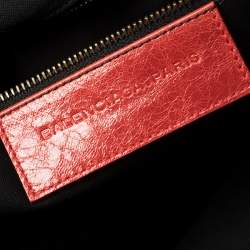 Pre Owned Balenciaga Blood Chevre Leather Mini RH Bowling Bag