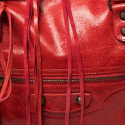 Pre Owned Balenciaga Blood Chevre Leather Mini RH Bowling Bag